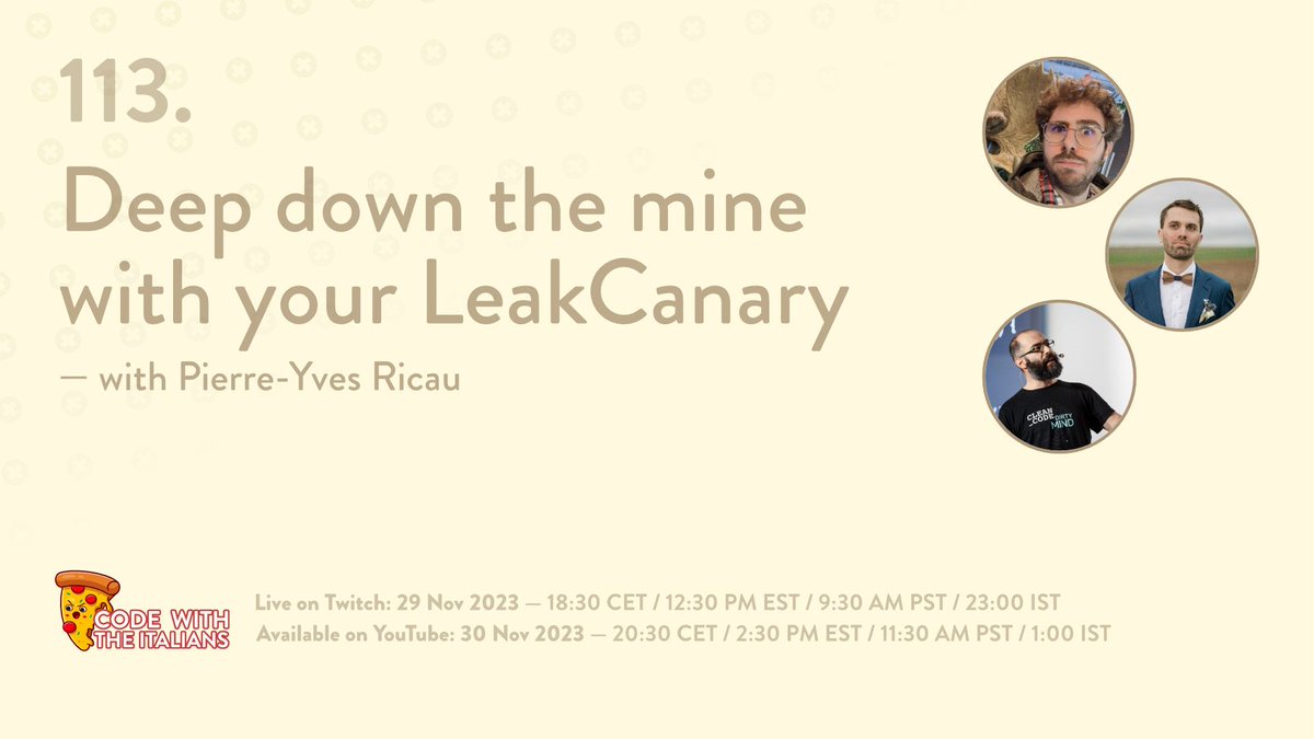🚨 Tomorrow's episode is a must-watch for #AndroidDev enthusiasts! 🚀 Join us as Pierre-Yves Ricau dives into LeakCanary, the essential tool for detecting memory leaks in Android apps. Stay ahead of the curve!
👉 Tune in: cwti.link/live
#MemoryLeaks #LeakCanary