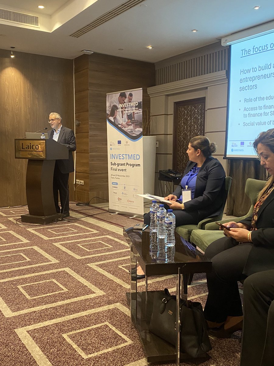 🗣️ Talking now is Chekib Ben Mustapha, Policy & Governance advisor in Tunisia 🇹🇳 giving his view on strengthening the #enablingenvironment for #entrepreneurs in the Southern Mediterranean.