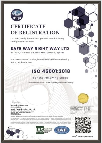 We are pleased to announce that Safe Way Right Way has successfully obtained ISO recertification for the second consecutive year. Our ISO 45001:2018 Occupational Health and safety Certificate reflects our commitment to adhering to international standards in all our activities.