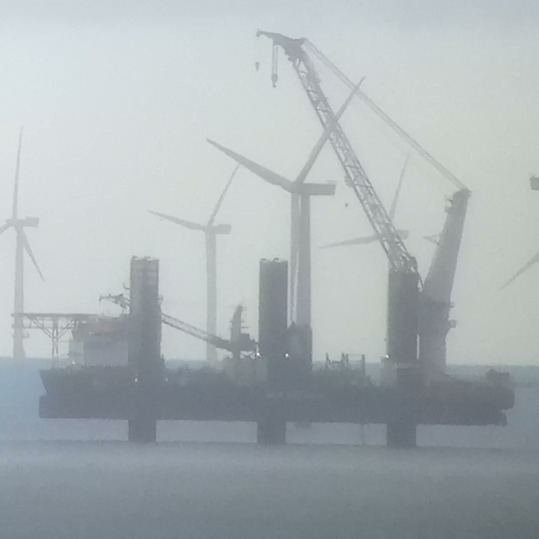 InnerFrameUK's tweet image. A busy day on the North Wales coast today as MPI Adventure is working on the windfarms and Sea Fox 7 is backout of Holyhead port. Also 3 towers can just be seen off to the left of the Conwy platform, but can not figure where these would be #ask #ships