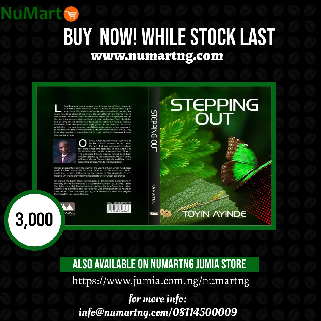 numartng's tweet photo. "Embark on a journey of self-discovery with 'Stepping Out' by Toyin Ayinde. Embrace change, embrace growth, and step into your true potential. Grab your copy now and start your transformative journey!"

https://t.co/Yg31ojJAuT

Also available on Jumia https://t.co/6UFasy69N9