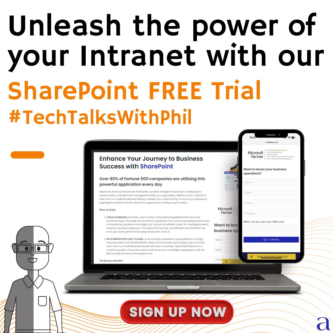 adepteq's tweet image. Ready to unleash the power of SharePoint Intranet? Introducing our SharePoint free trial – not just a trial, but a transformative journey for you, your team, and your organisation in the digital age.

adepteq.com/unleash-the-po…

#SharePoint #SharePointIntranet #Intranet #Microsoft