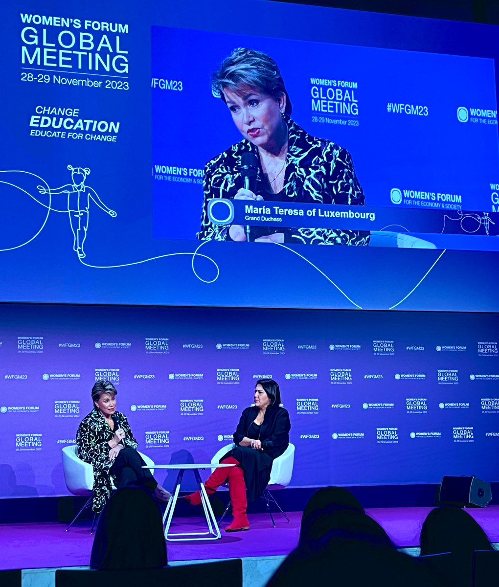 🌐 Live from @Womens_Forum: Truly inspired by Grande-Duchesse @MariaTeresa_Lux and her dedicated efforts to combat conflict-related sexual violence. A vital and timely conversation that resonates with the #16Days of Activism. Together, we can end gender-based violence. #WFGM23
