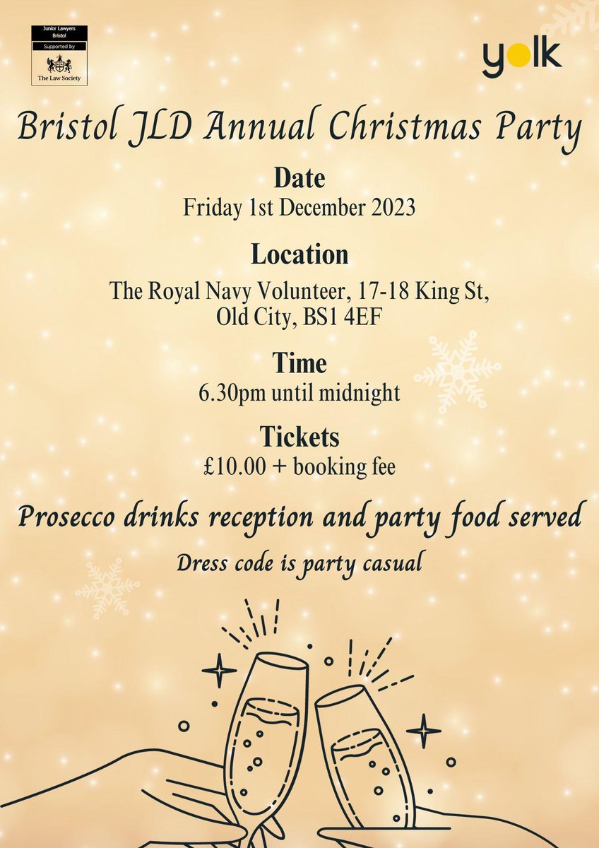 Our annual Christmas party in partnership with @Yolk_Recruit is fast approaching! Secure your ticket on Eventbrite (link in comments) to join in on the festivities 🥳 we look forward to seeing you there!