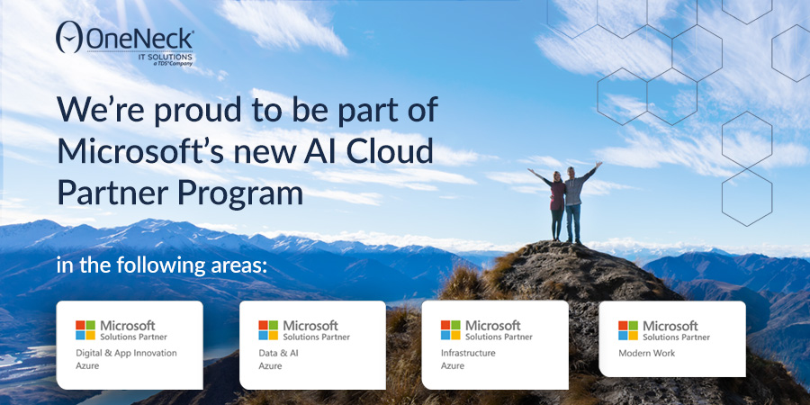 OneNeck_IT's tweet image. We&apos;re thrilled to announce that OneNeck has earned Four Microsoft Solutions Partner Designations in the new Microsoft AI Cloud Partner Program! 

Learn More: hubs.ly/Q02b6vYT0

#OneNeckITSolutions #MicrosoftPartners #AzureDataAI #AzureInfrastructure #ModernWorkSolutions