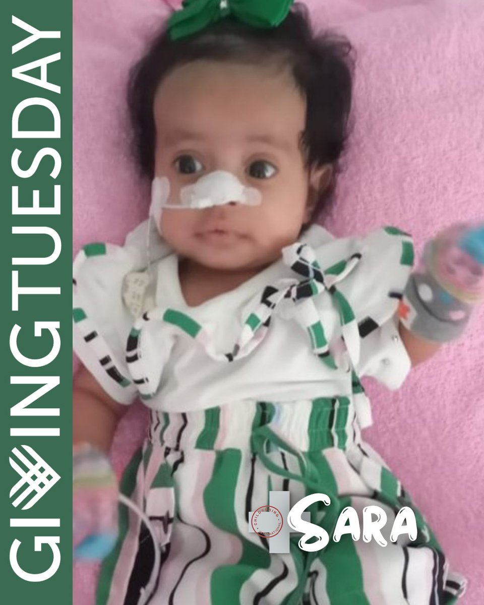 Good morning &amp; welcome to #GivingTuesday! We're $600 of the way to our $10,000 goal - can you help? 🎁: tinyurl.com/6w9fdjdn

This tiny cutie is Sara, born with a ventricular defect requiring surgery at just 4 months (!) old. She just turned 1 &amp; keeps getting cuter!
