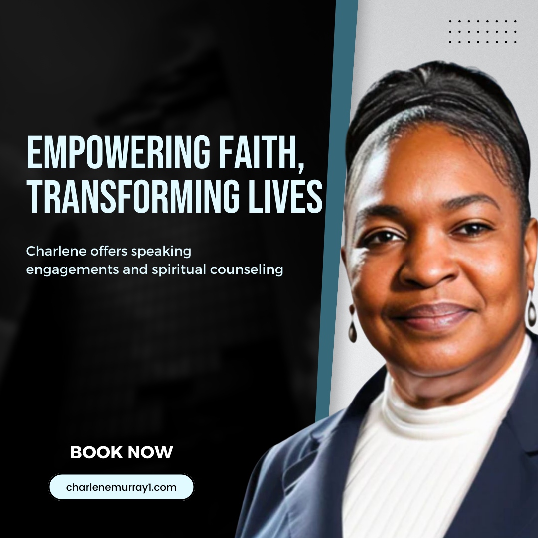 Empower your faith and transform your life with Charlene's insightful speaking engagements and spiritual counseling. 🌟🎤 

Book now to embark on a journey of personal growth and spiritual awakening. Your transformation awaits! 📚🙏

#EmpoweringFaith #TransformingLives #BookNow