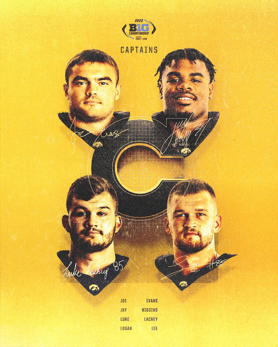 HawkeyeFootball's tweet photo. B1G Championship Captains

#Hawkeyes https://t.co/rVIxM749jE