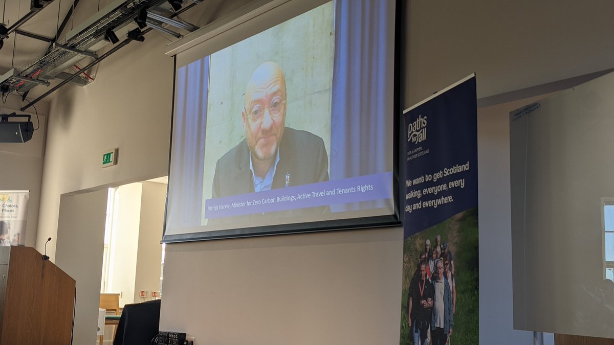 walking_scot's tweet photo. Attendees of our #SCSPLearningEvent enjoy a video address from #ActiveTravel Minister @patrickharvie who explores the importance of empowering &amp; collaborating with urban and rural communities alike to encourage #walking, wheeling &amp; cycling for short local journeys &amp; our planet. https://t.co/AjzHTSAonj