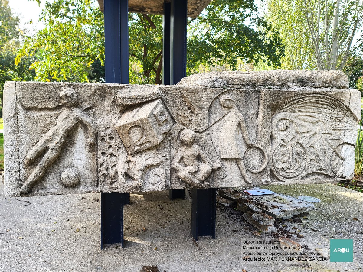 Arquestudio's tweet photo. Con la ilusión puesta en este nuevo reto. Restauración Monumento a la Universidad. #EstudioARQU #MarFernandezGarcia #UAM #MonumentoUniversidad https://t.co/jMAk6ehlPn