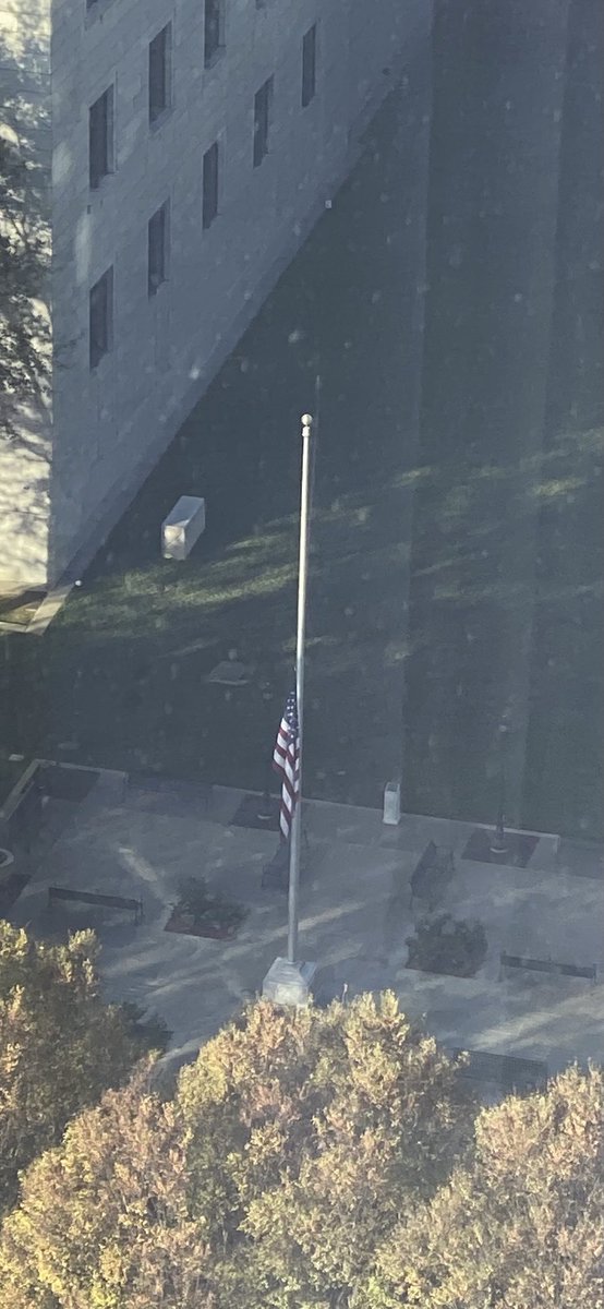 American flag at half staff at the Federal Reserve Bank in Atlanta, in honor of Rosalynn Carter