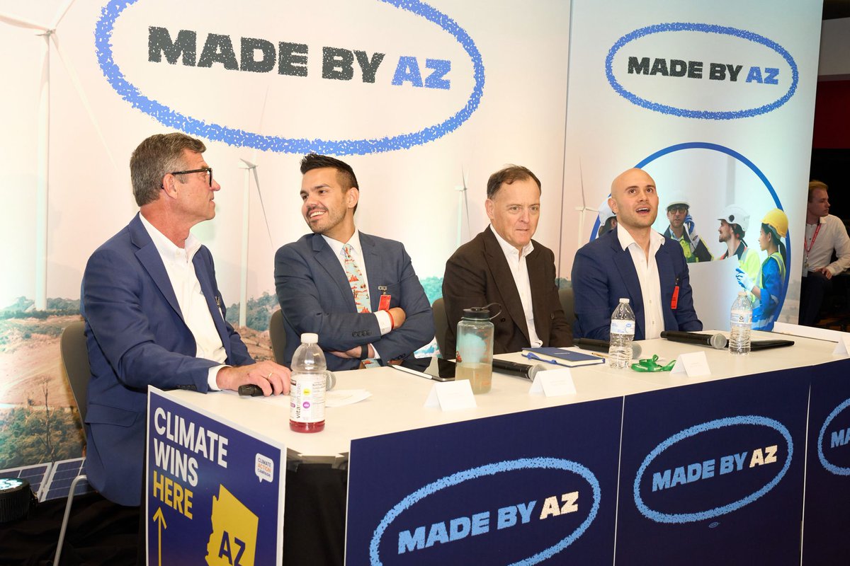 The Arizona Governor's Office of Resiliency and leading companies came together this week for a discussion about maximizing clean energy investment in the state. <a href="/Honeywell_Aero/">Honeywell Aerospace Technologies</a>  <a href="/Microsoft_Green/">Microsoft_Green</a> <a href="/LucidMotors/">Lucid Motors</a> <a href="/kore_power/">KORE Power</a> <a href="/SiemensUSA/">Siemens USA</a> 

Learn more: ceres.org/news-center/pr…