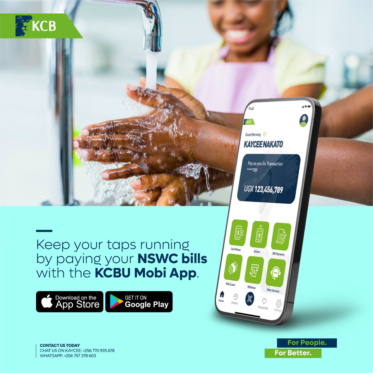 ntvuganda's tweet photo. AD: Pay your @nwscug  bill today with the #KCBUMobiAPP. #ForPeopleForBetter. @kcbbankug https://t.co/2GbfbYUKKp