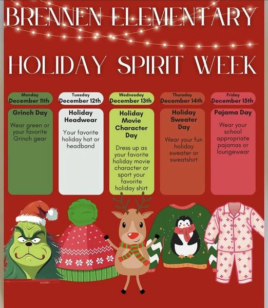 We are so excited to celebrate this festive season with a Holiday Spirit Week December 11th-15th! We can’t wait to see everyone’s school spirit shine through!