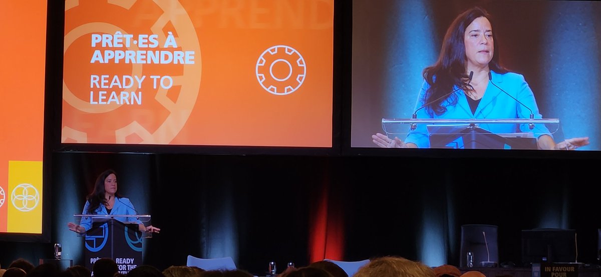 GGScriver's tweet photo. Amazing early morning Keynote speaker @Puglaas The Honorable Jody Wilson-Raybould very educational and real meaningful Truth and Reconciliation @PIPSC_IPFPC #pipscagm #canlab #Indigenous #reconciliation #TruthMatters https://t.co/KIc8FxZl0X