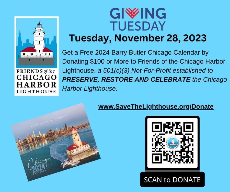 Today is “Giving Tuesday”! Your support to save Chicago Harbor Lighthouse is appreciated. SaveTheLighthouse.org/donate