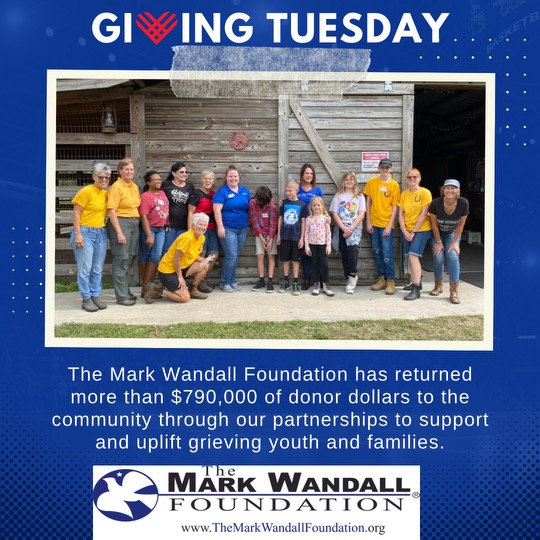Join The Mark Wandall Foundation TODAY, #GivingTuesday, to provide resources to send children to our Comfort Zone Camp, participate in an equine assisted therapy program and provide scholarships to students.
Donate here - ow.ly/iyQ850QbO0C