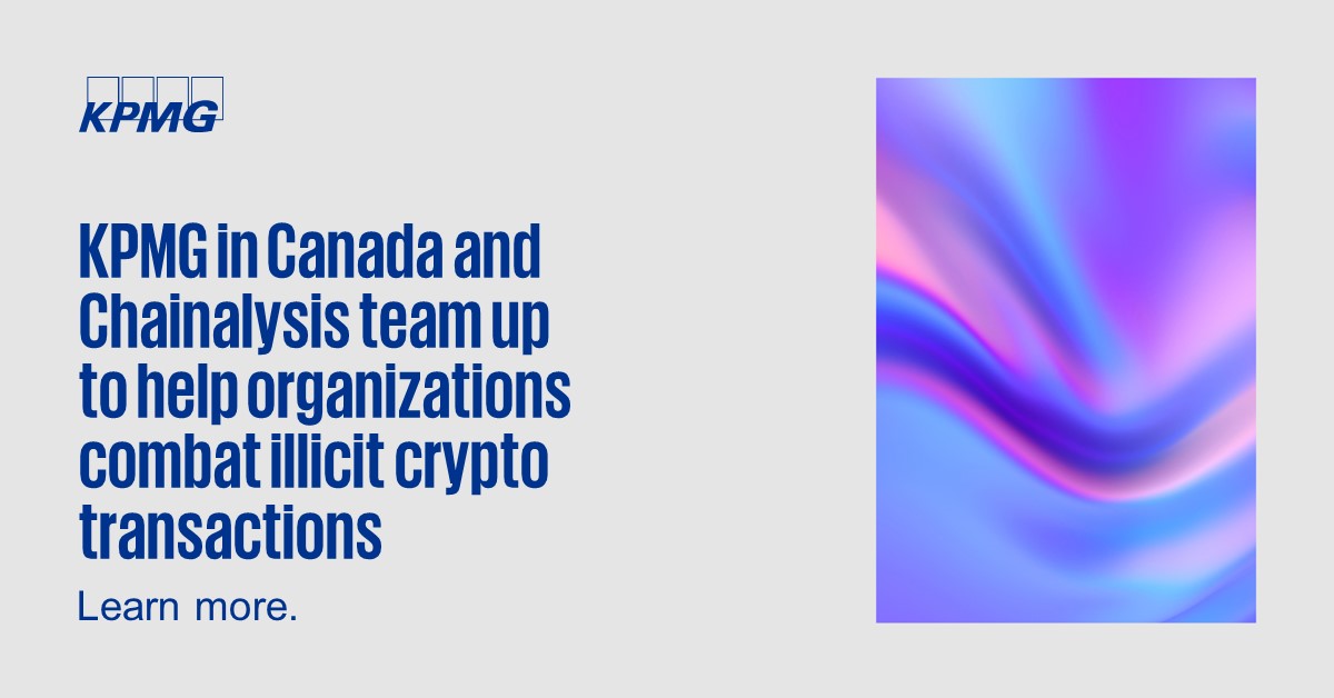 KPMG in Canada and Chainalysis are teaming up to help address #cryptofraud, announcing a strategic agreement in which KPMG will join the Chainalysis Solution Provider program. Learn more: bit.ly/47rtopf