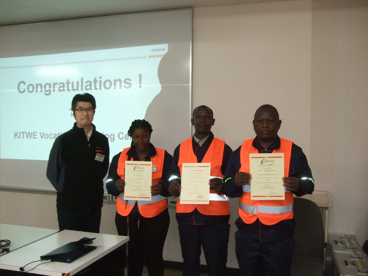 Did you know? 

3 technical trainers from #KVTC successfully completed a #heavyequipmentoperator training program facilitated by Hitachi Construction Machinery? 
This training occurred at the PEO Ibaraki Training Centre in Tschirua, Japan.
#KVTCProject
#HCM
#TrainingOfTrainers