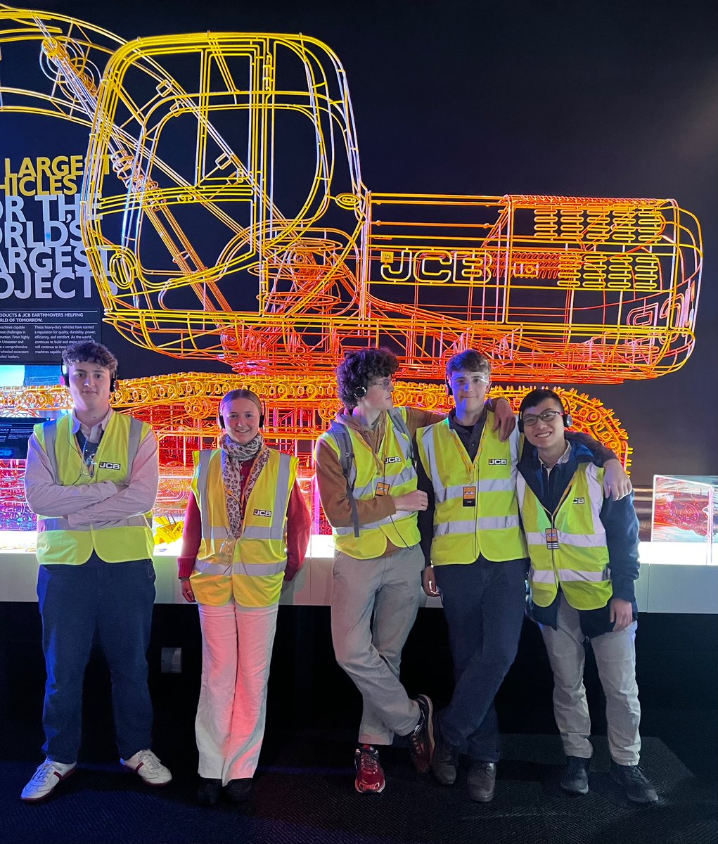 AmpCollSTEM's tweet photo. Design and Technology A-level @AmpleforthColl students revising manufacturing systems at JCB factory… https://t.co/xFdm82XYmH