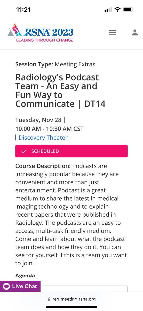 #RSNA The Radiology Podcast team will be at the Discovery Theater today at 10am. Look forward to seeing you there! @rnicola04 @francisdeng @radiology_rsna