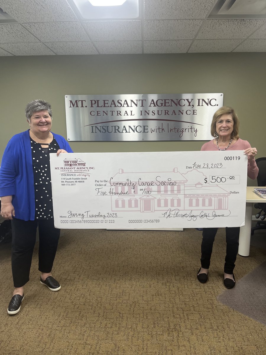 Community Cancer Services of Isabella County started in 1982. Many people with cancer end up having to travel to receive treatment. CCS helps with transportation costs &amp; medical expenses related to cancer treatment. 
#mpagivingtuesday is supported in part by <a href="/frankenmuthins/">Frankenmuth Insurance</a>