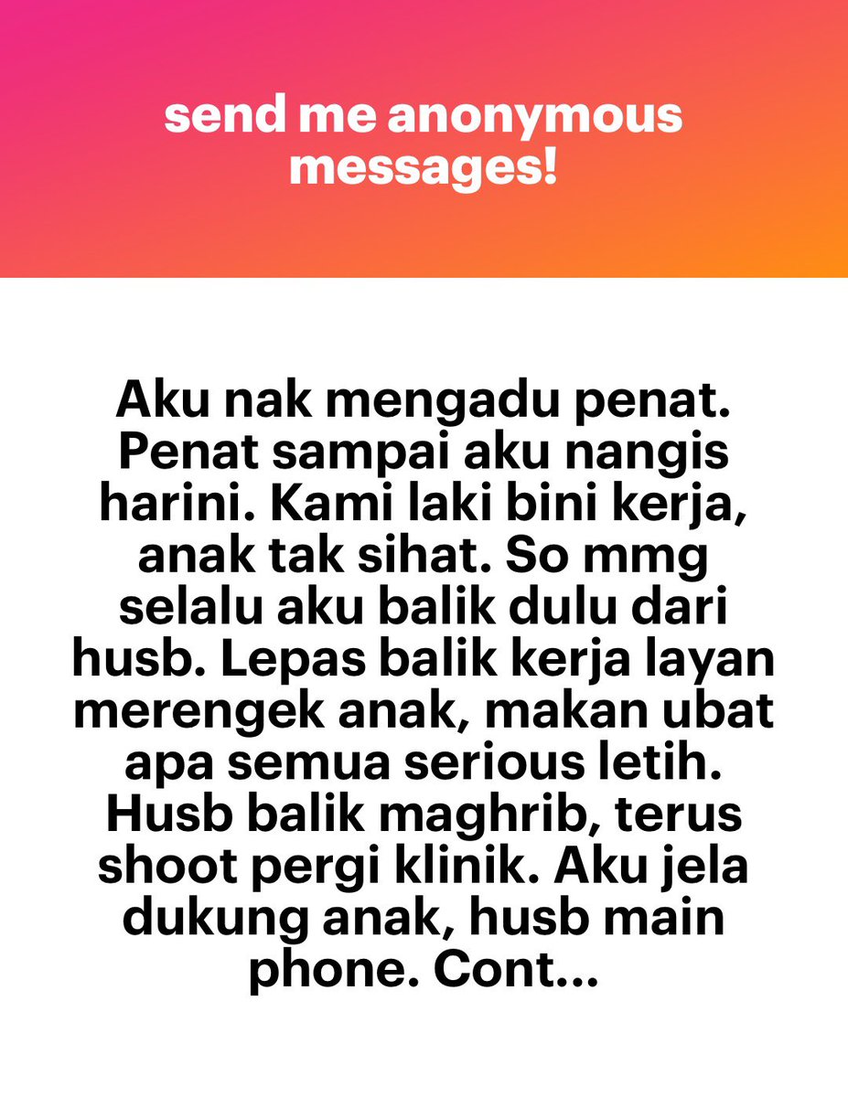 meinmokhtar's tweet photo. Luahan isteri. Hm. Laki pun hm. https://t.co/KET9N4AxJx