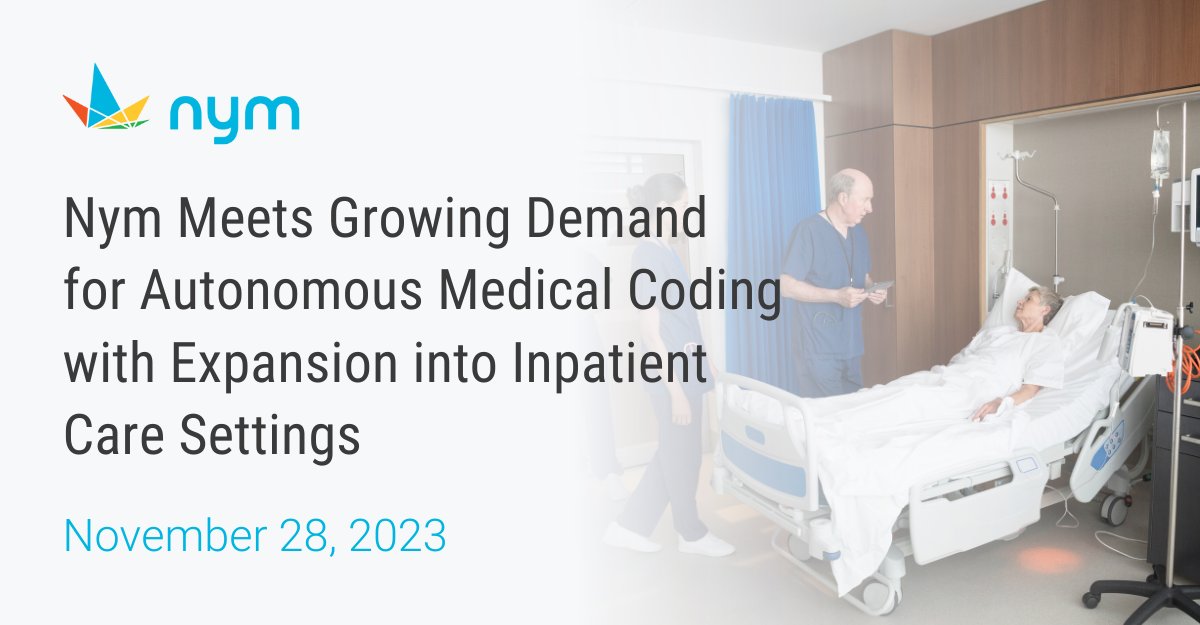 NymHealth's tweet image. We’re thrilled to announce that Nym’s autonomous medical coding solution is now available for use in inpatient care settings! 🏥
Get all the details about the expansion in our press release: nym.health/press-release/…
#autonomouscoding #inpatientcare #RCM #medicalcodingsimplified