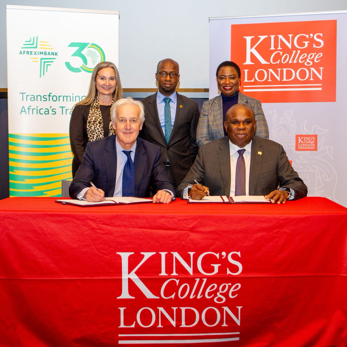 afreximbank's tweet photo. Today, Afreximbank announces a landmark MoA agreement with King’s College London to establish a medical and nursing school in Abuja, Nigeria. The signing ceremony, held at King’s College London’s Strand Campus on November 24, is a significant step towards transforming healthcare education and training in Africa.

The MoA sets the stage for initiating a scoping study that will determine the feasibility of their plan to jointly establish a state-of-the-art medical and nursing school alongside the African Medical Centre of Excellence (AMCE) in Abuja, Nigeria. The project will draw on King’s world-leading insight and expertise in healthcare education and training to create a model that will benefit the entire African continent. The MoA represents a bold step towards an empowered healthcare landscape, defining a new era for the continent. The establishment of a cutting-edge medical and nursing school is a significant stride towards ensuring that Africa possesses the expertise and resources to meet its own healthcare needs. With the support of King’s College London, this partnership holds the potential to transform Africa’s healthcare sector, delivering quality healthcare workers, doctors, nurses, and scientists not only for Africa but for the world. 

Together, we embark on a journey that not only bridges the healthcare gap but also redefines the standards of medical education in Africa. #Afreximbank #KingsCollegeLondon, #AMCE #AfricaHealthcareTransformation