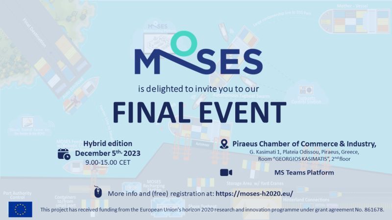 ✅ Save the date !  

👩‍💻 Our sister project <a href="/mosesproject20/">MOSES</a> holds its final event to conclude a successful three-year long #project paving the way for a #sustainable future of Short Sea Shipping

🗓️05/12  
⏰09.00-15.00 CET 
📍 Hybrid event  

💻 Register here://lnkd.in/ddfpfNPK