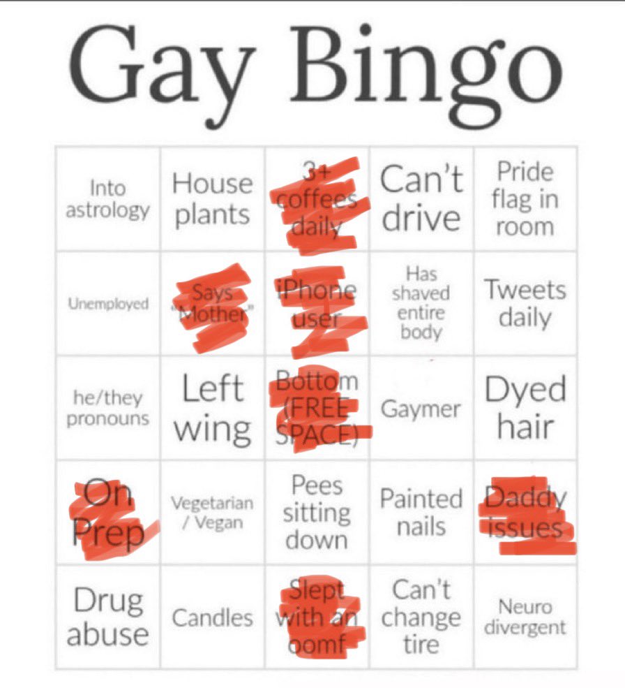alexringler's tweet photo. So close! #gaybingo https://t.co/sME2JKptiD