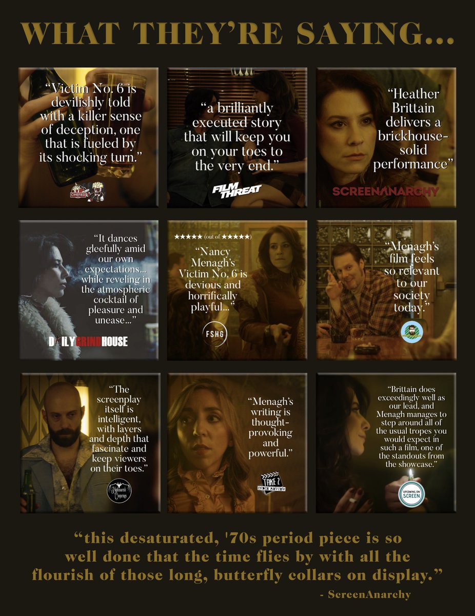 As we're finishing up the festival run for #victimno6, we can't help but remember all of the reviewers who took the time to watch our film &amp; put such nice words into the world about it! We thank you all, from the bottom of our collective heart! 🖤