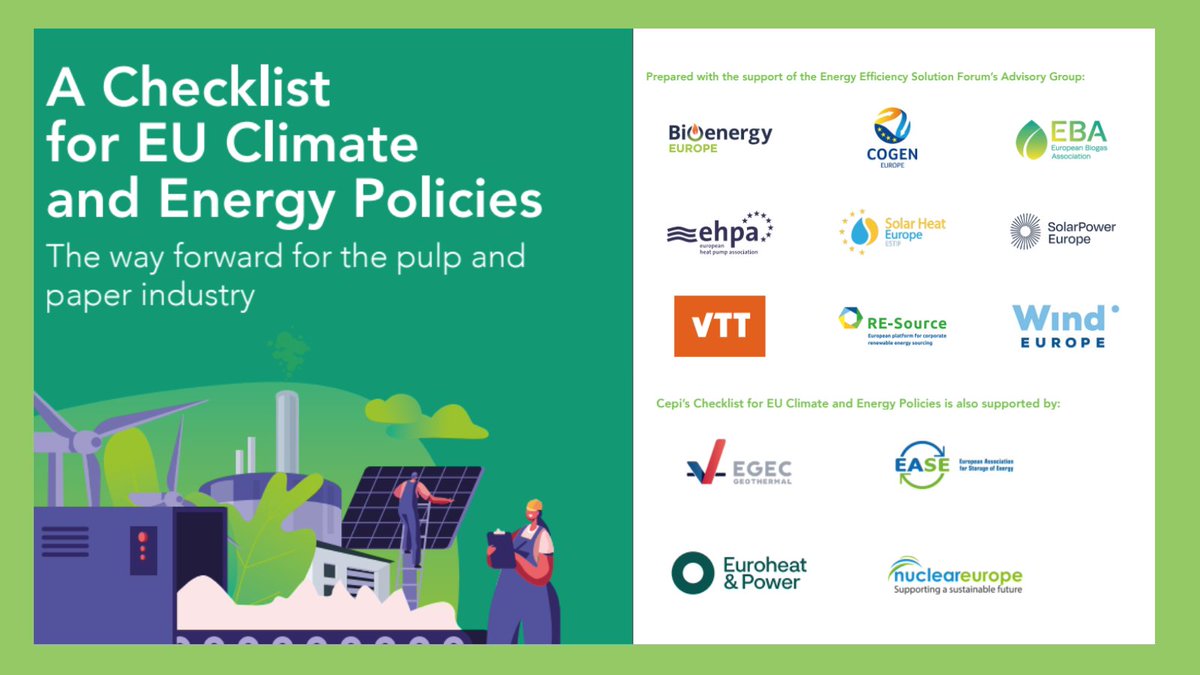 🤩We are delighted to support <a href="/cepi_paper/">Cepi</a>
Checklist for #EU climate and #energypolicies for the pulp and paper sector.  #Geothermal is key for cost-effective and abundant supplies of renewable #electricity &amp; #heat to achieve climate neutrality. 

👉More: shorturl.at/bnuVY