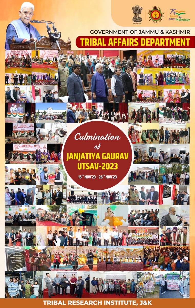 Janjatiya Gaurav Utsav culminates @listenshahid @TribalAffairsIn 

#JanJatiyaGauravDivas #EmpoweringTribalsTransformingIndia #ViksitBharat
 #HamaraSankalp #InclusiveGrowth #TribalEmpowerment
#CulturalDiversity #JanJatiyaNayak #AmritMahotsav
 #CulturalPride