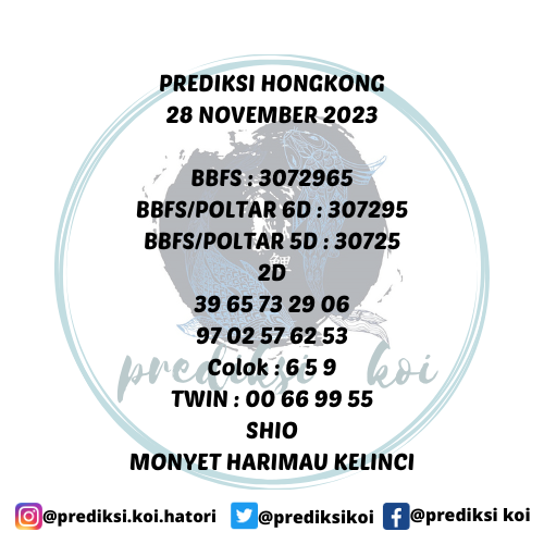 prediksikoi's tweet photo. PREDIKSI HONGKONG
28 NOV 2023

⚠️Tetap UPS⚠️
NO MAHAR | NO BERBAGI | 100%GRATIS
info pasaran lain chat saja GRATIS.

#togel #togelhk #togelonline #bocoranhk #kepritogel #togelterpercaya #togeljitu #togelakurat #angkajitu #bocoranhk #togelterbaik #angkabocoran #togelhariini https://t.co/lmKZ8TLNOC