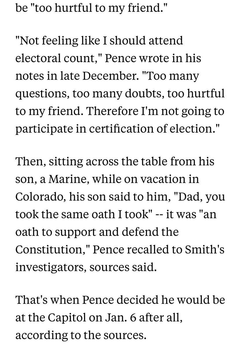 ryanjreilly's tweet image. It’s really quite something that the former Vice President of the United States, in his public narrative about the events leading up to Jan. 6, left out the part where his 20-something son tells the VP to put on his big boy pants. abcnews.go.com/US/pence-told-…