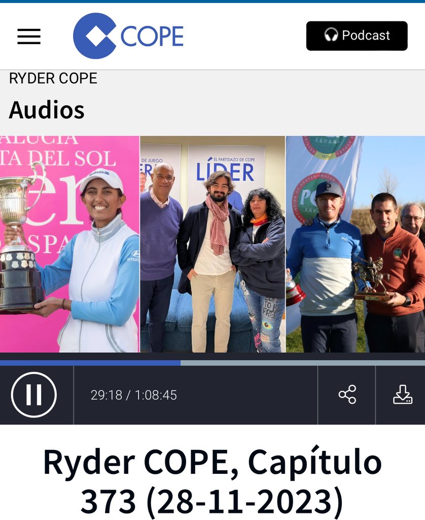 Hoy, <a href="/armenterosjor/">JorgeL Armenteros</a> y Chiky Trillo, nos han dejado ir a <a href="/rydercope/">Ryder COPE</a> a contar cosas de nuestro #MTDGAndalucía2023 que celebramos de 7-10 de Diciembre en <a href="/PreciseRompido/">Precise El Rompido</a>.

Lo puedes escuchar aquí: cope.es/programas/solo…

No te lo pierdas!

#Golf #TorneosGolf #GolfAmateur #Huelva