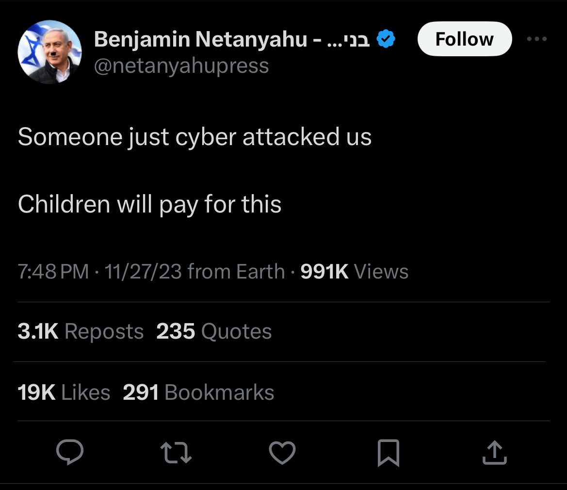 easybreezyarab's tweet photo. How does this not scream genocidal maniac https://t.co/poIQEjU0uc