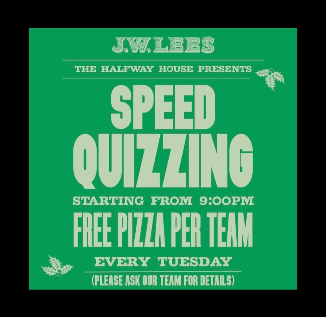 There's an awesome new @SpeedQuizzing
Powered #SmartphoneQuiz Quiz Night starting from tonight at the all new @JWLeesBrewery '@HalfwayHouse1' 🎉

Free entry 🎟️ 

Free pizza 🍕

Win prizes 🎁

See you tonight 🥰

#MIMO #MissItMissOut 🤟🤩👉📲