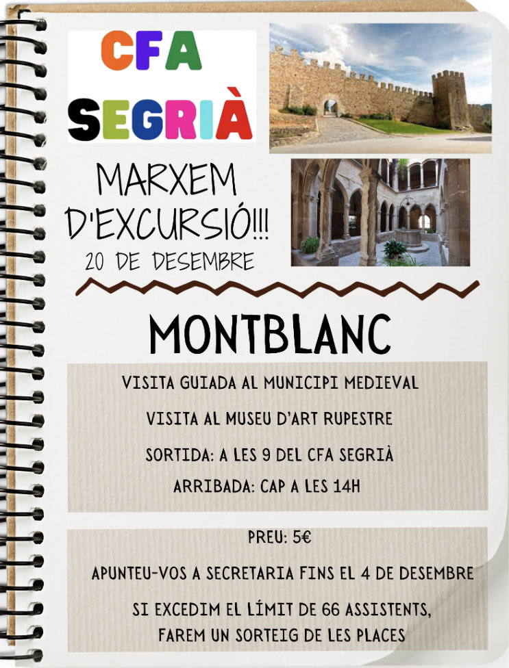 Al ⁦<a href="/cfa_segria/">CFA Segrià</a>⁩ organitzem excursions. #elsadultsfancoses #fpa