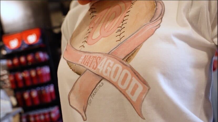 Support this Giving Tuesday by purchasing a Strike out Breast Cancer tee with 100% of proceeds benefiting @breastcaredc and @theprevivor 💞