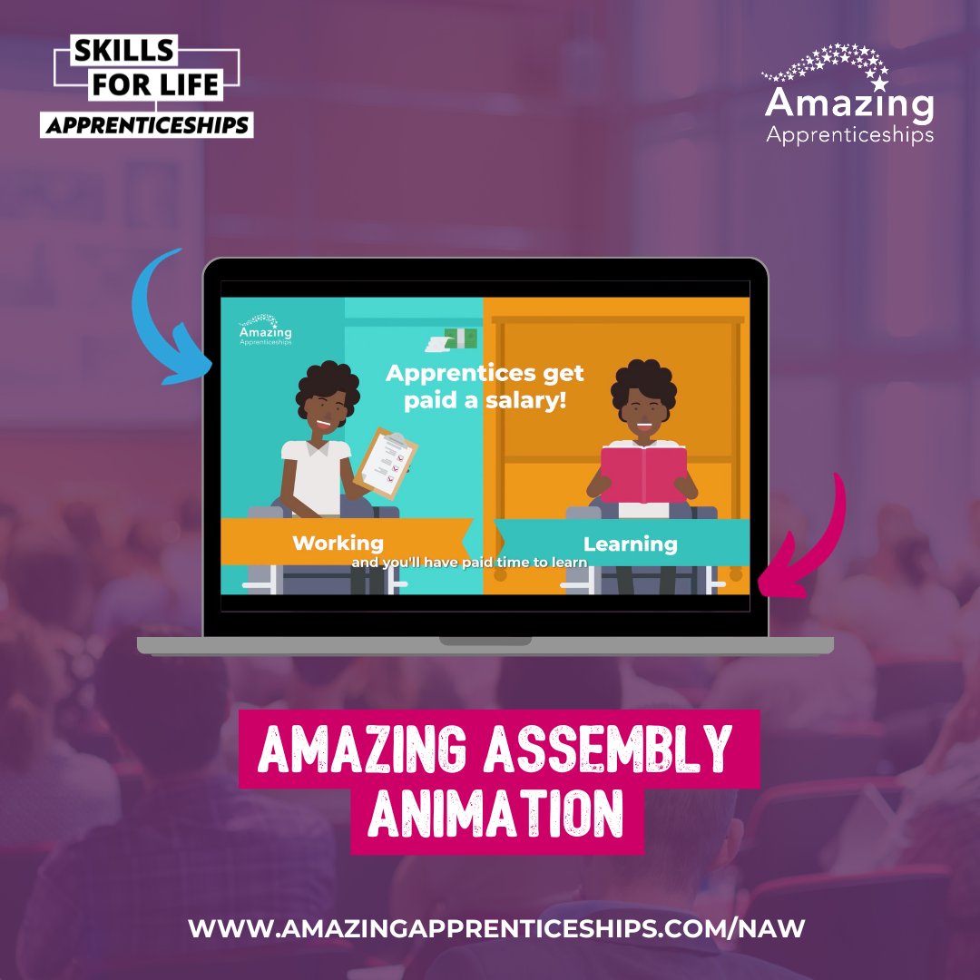 We've just launched a new animated film 'Understanding Apprenticeships' explaining #apprenticeships &amp; their benefits. This 8 min film is perfect for assemblies to help to answer your student's key questions. 

View the film now: 
tinyurl.com/ycyka5zm #schools #teachers