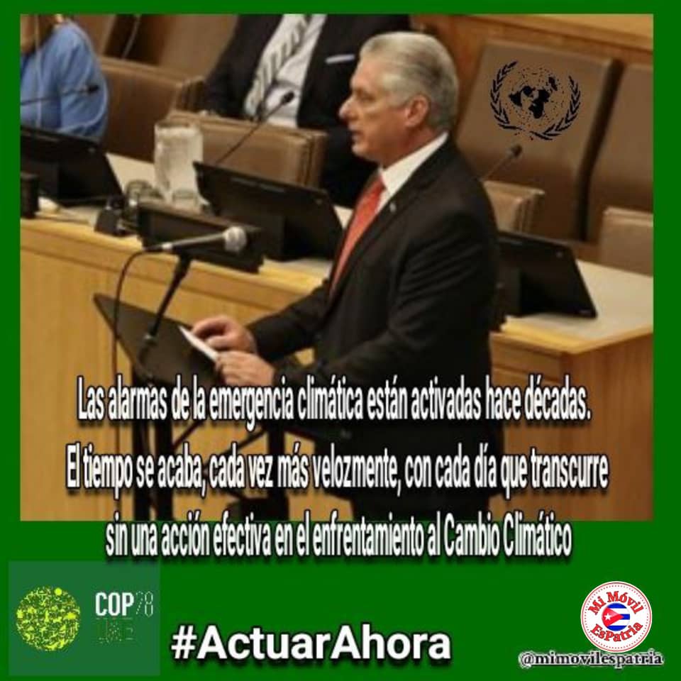 Le deseamos éxitos a <a href="/DiazCanelB/">Miguel Díaz-Canel Bermúdez</a> durante su visita oficial de trabajo a varios países donde participará  en la #COP28, importante evento mundial sobre medio ambiente y en la Cumbre de Líderes del G-77 y China sobre cambio climático. #Cuba #CubaPorLaVida
