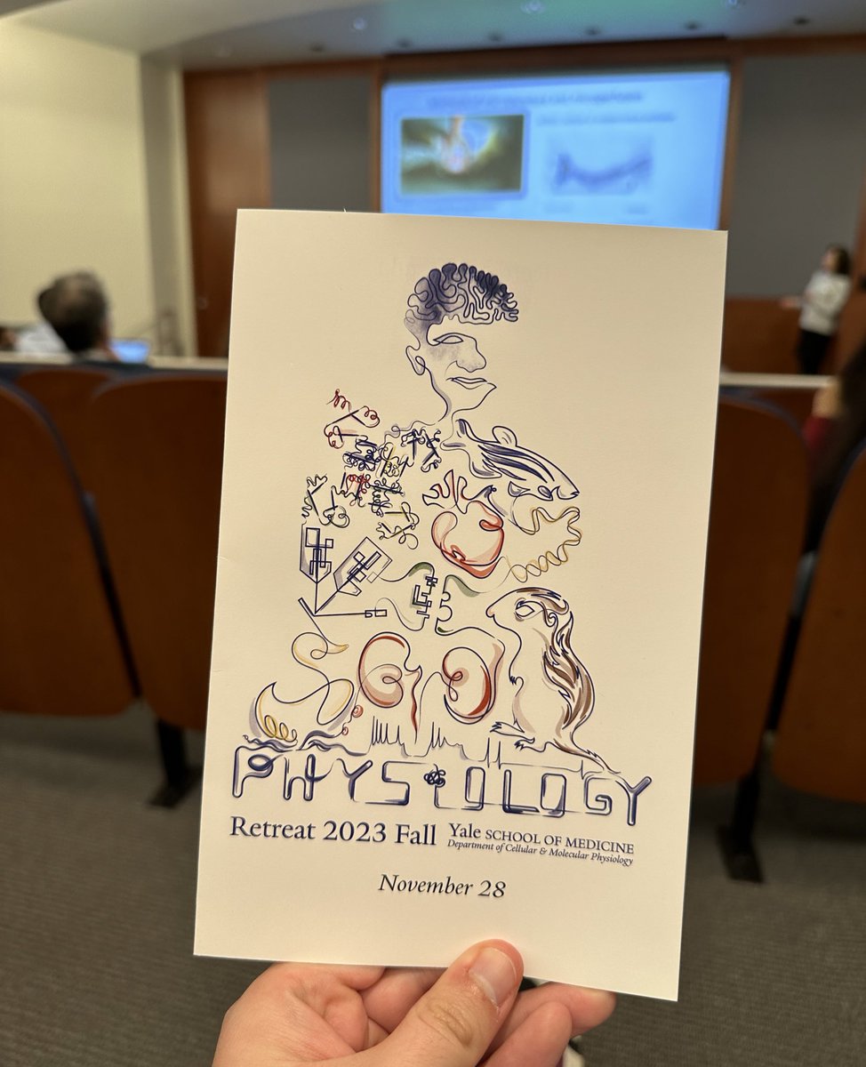 david_pharmacy's tweet photo. Ready for the #Retreat2023 #CMPdepartment @YaleMed 🧠🐿️🧬🔬🐭🦆 Can’t be more grateful to be part of this department! And hopefully for a long time #futurePhD 😜💪🏼
P.S.: Look how cool is this year’s brochure! Amazing design done by Ke Tan 🤩🔝 https://t.co/p7rnQeGSwP