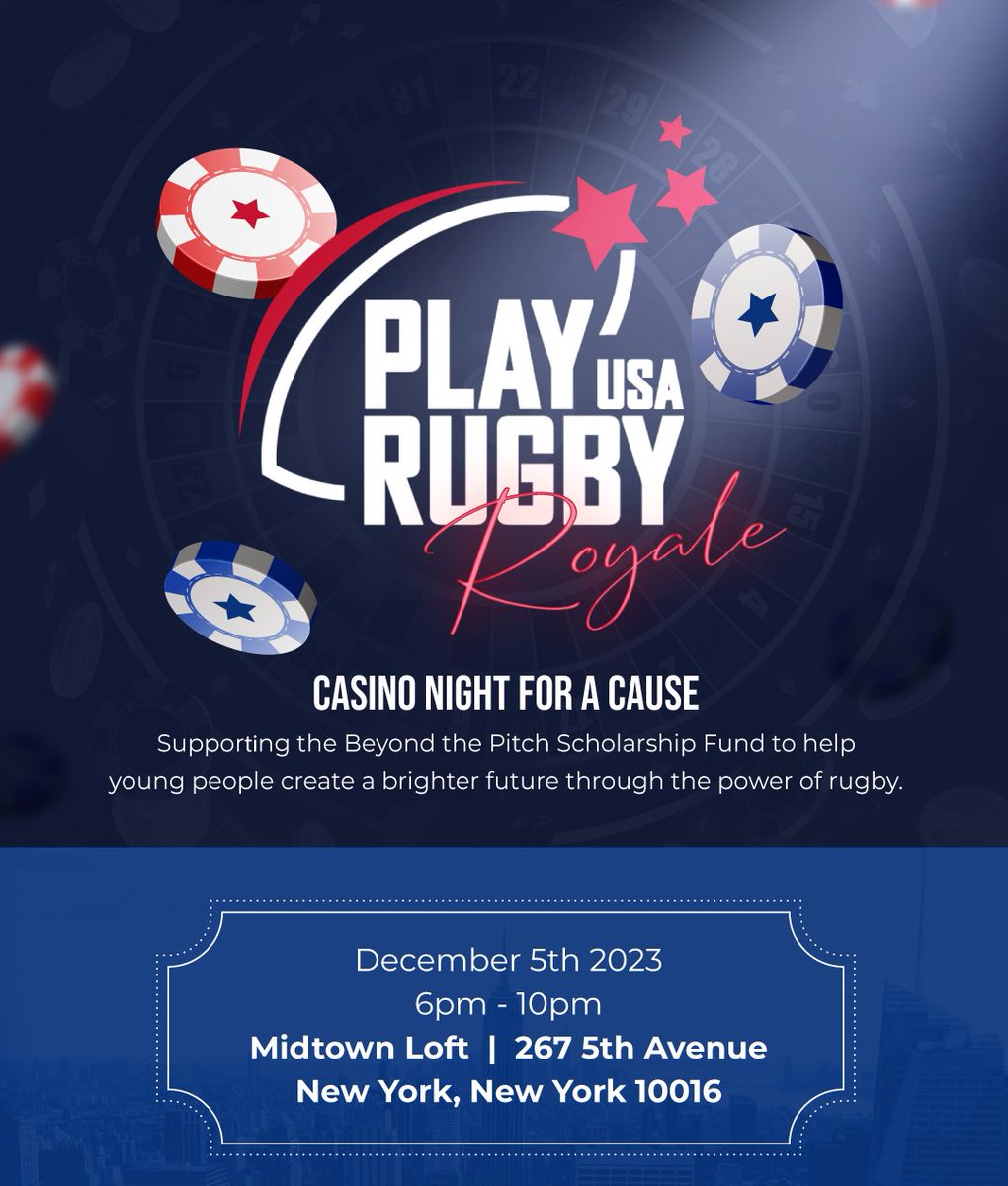 Play Rugby USA (@playrugbyusa) on Twitter photo This <a href="/GivingTuesday/">GivingTuesday</a> join our generous community of supporters and make a difference for young people right here in NYC!
π Make a gift - bit.ly/3Rg2hYJ
π² Purchase tix to our Casino Night - bit.ly/3QNPD2Y
#rugby #givingtuesday #sportforgood #rugbyforgood This <a href="/GivingTuesday/">GivingTuesday</a> join our generous community of supporters and make a difference for young people right here in NYC!
π Make a gift - bit.ly/3Rg2hYJ
π² Purchase tix to our Casino Night - bit.ly/3QNPD2Y
#rugby #givingtuesday #sportforgood #rugbyforgood