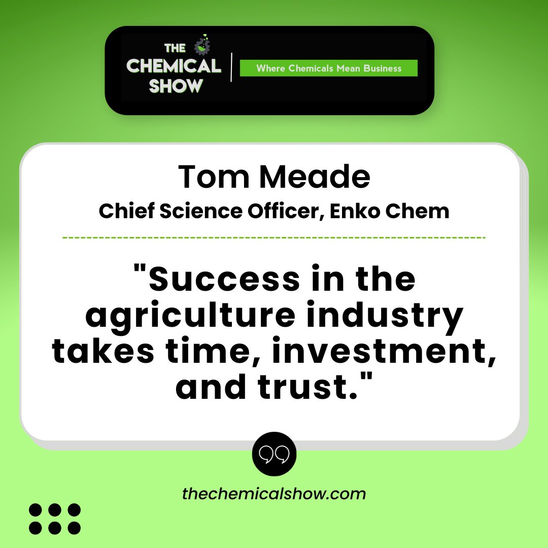 Just out! Today's edition of @TheChemicalShow features this interview with our CSO, Tom Meade, Ph.D., youtu.be/IOU9BSuqG2Q?si……'In order to revolutionize crop protection chemistries, we need to embrace the power of data, technology, and collaboration.' #AgTech #innovation