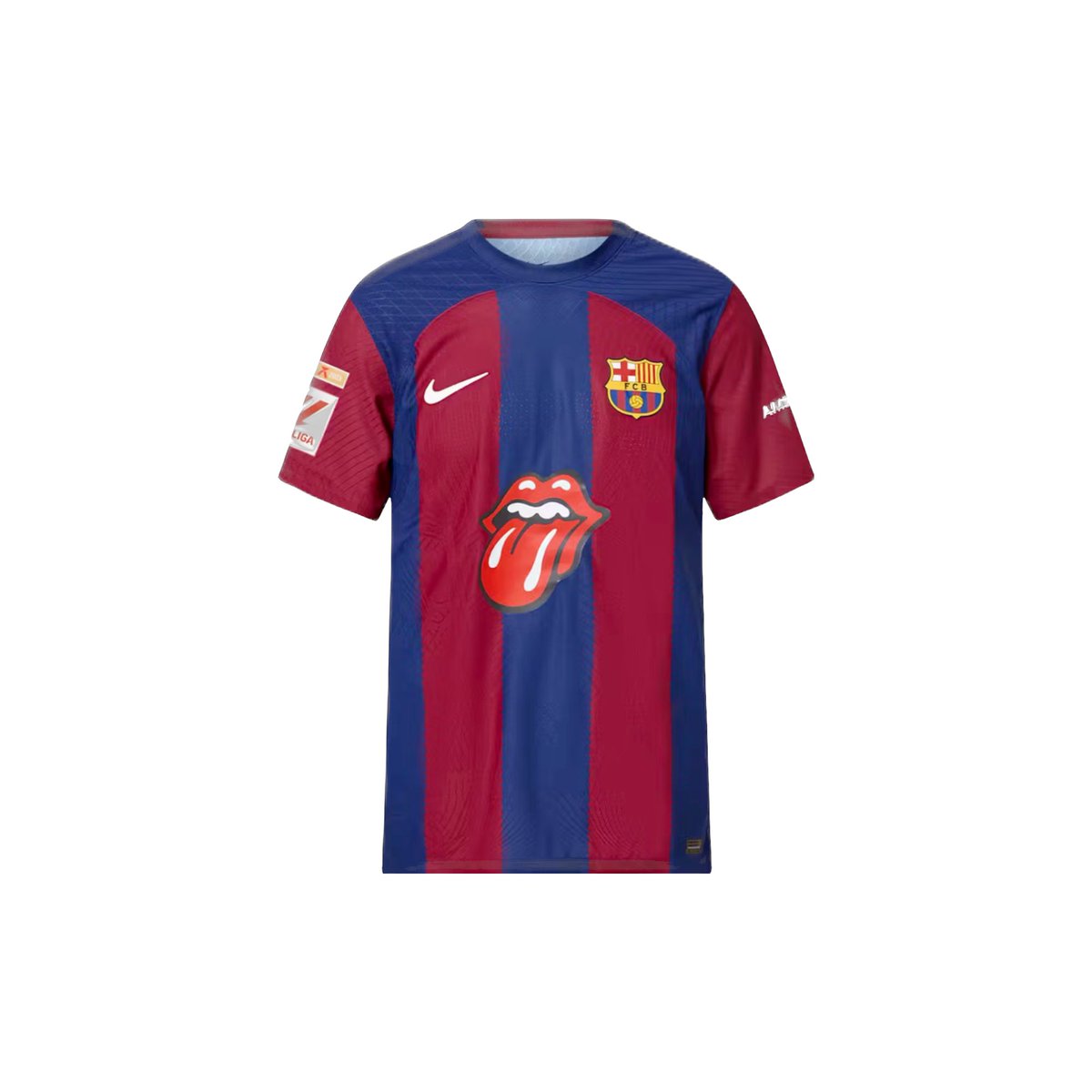 SoccaLord's tweet photo. Limited edition Rolling Stones Barcelona Home football shirt 23-24 available now at https://t.co/eye8gI5A2W https://t.co/RsclAd4bmS