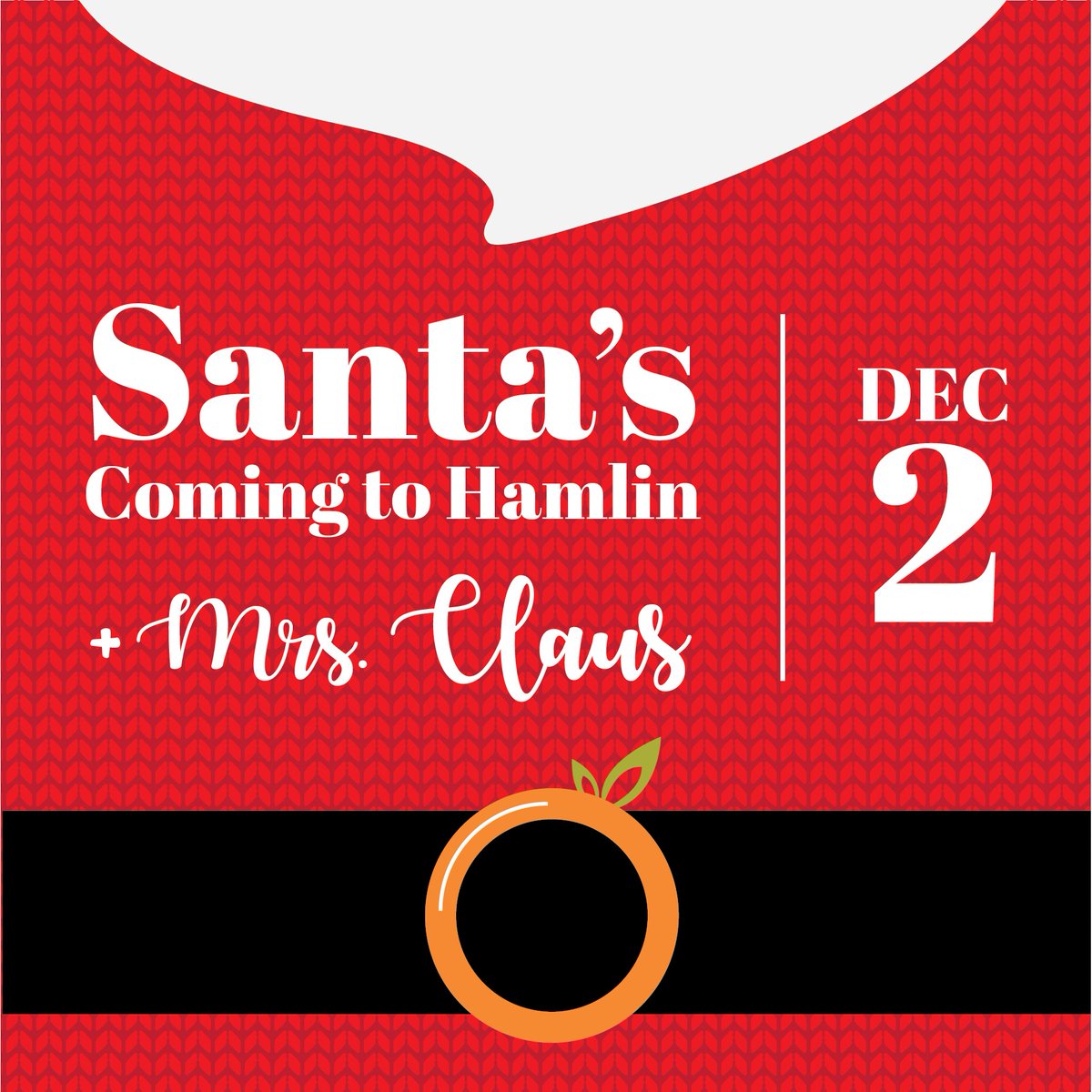 Get ready for the merriest day in Hamlin! Santa's Coming on Dec 2, 2-6 p.m. Meet Santa &amp; Mrs. Claus, dance to holiday tunes and enjoy stilt walkers, face painting, giant games, and festive photo ops. Make your holiday memories extra special! #HamlinFL #HamlinTownCenter #HamlinFl