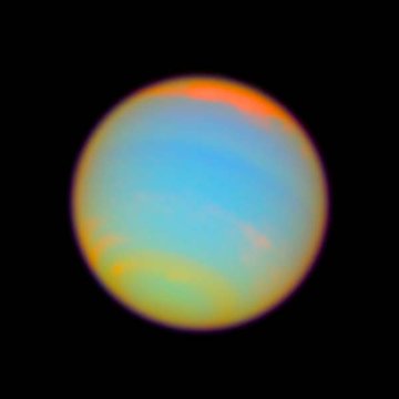 KTX_Official's tweet image. Registros lindos dos planetas Júpiter, Saturno, Urano e Netuno, vistos em ultravioleta 📷 NASA