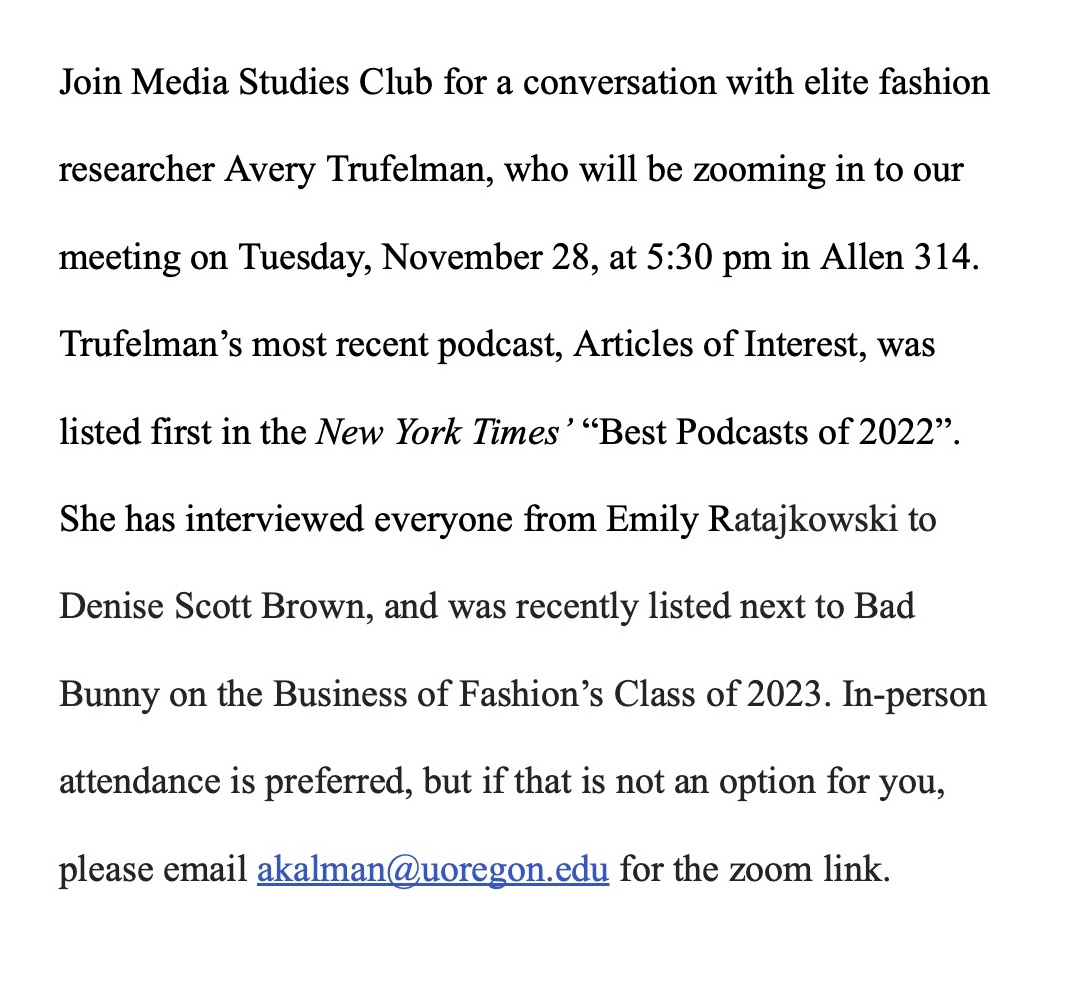 uo_media's tweet photo. Tonight! @trufelman talking! https://t.co/5KcgsuGvx2